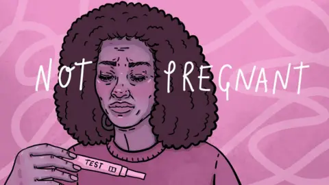 Nadia Akingbule woman with negative pregnancy test