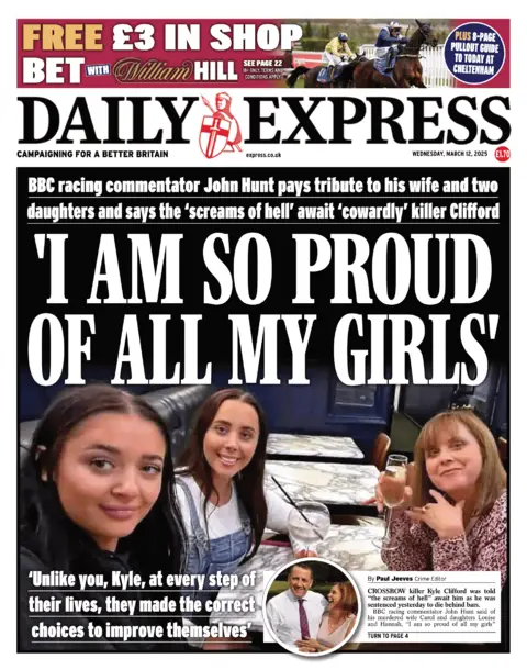 El titular en la parte delantera del Express dice: "Estoy tan orgulloso de todas mis chicas"