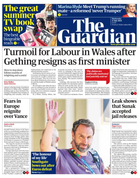 Guardian front page