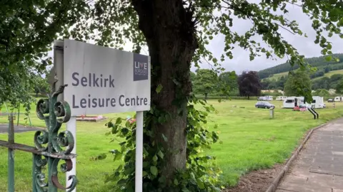 BBC The park was used as the region's official gypsy-traveller site during the pandemic.