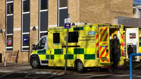 Graham Eva/BBC Ambulance outside Southend Hospital