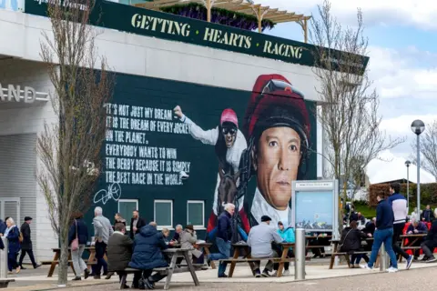 Getty Images Frankie Dettori on the Duchess Stand at Epsom Downs Racecourse