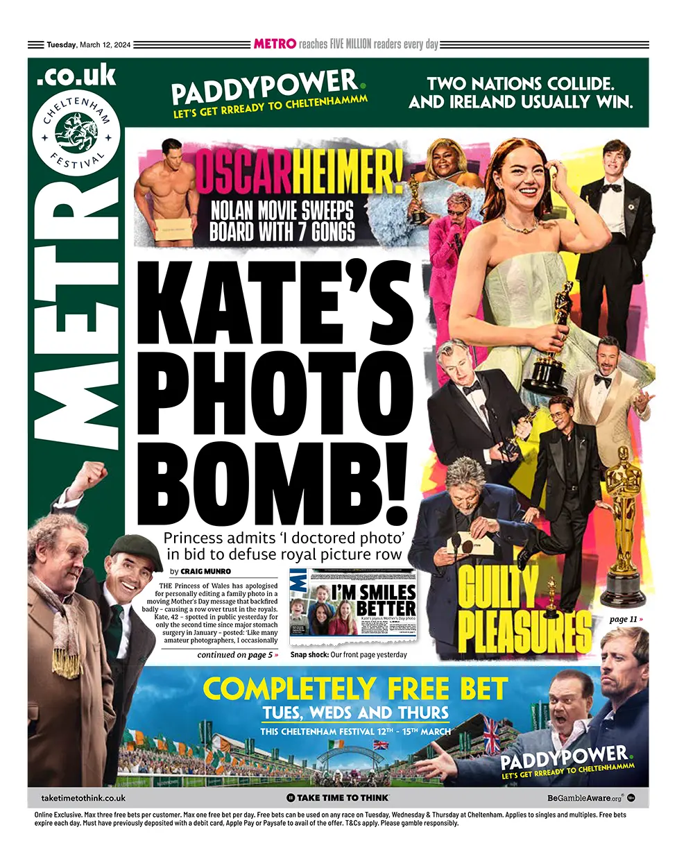 Newspaper headlines Kate s photo apology and Tory donor s Abbott