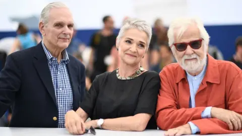 Getty Images Keir Dullea, Katharina Kubrick and Jan Harlan