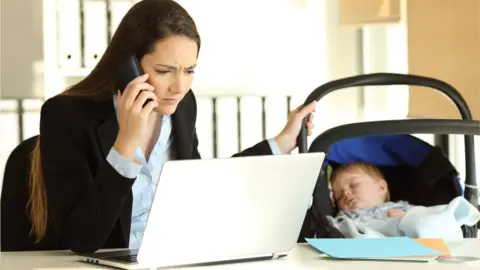 Getty Images Stressed mum