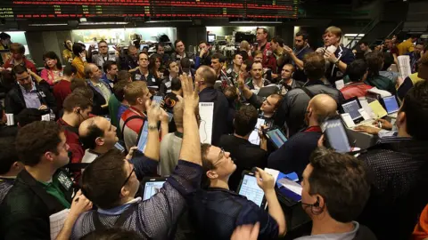 Getty Images Traders on the floor of the Chicago Mercantile Index in 2008