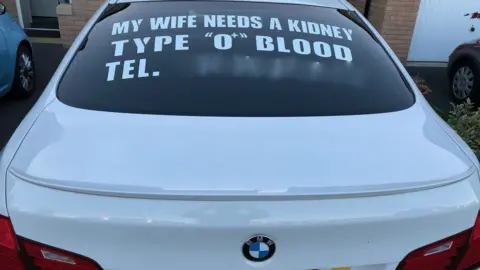 Ram Kaur Singh Car with appeal for kidney donor