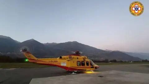 CNSAS The Alpine rescue helicopter said communication during the operation on Saturday had been difficult