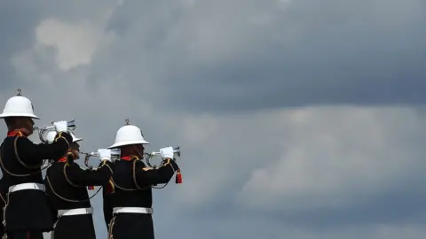 Getty Images Buglers played the Last Post to end the ceremony