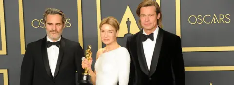 Getty Images Joaquin Phonix, Renée Zellweger and Brad Pitt