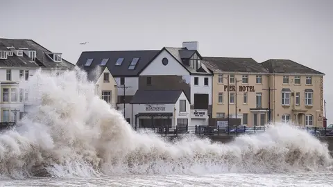 Getty Images Storm on seafront