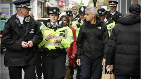 City Hall Mayor of London Sadiq Khan and Met Commissioner Sir Mark Rowley