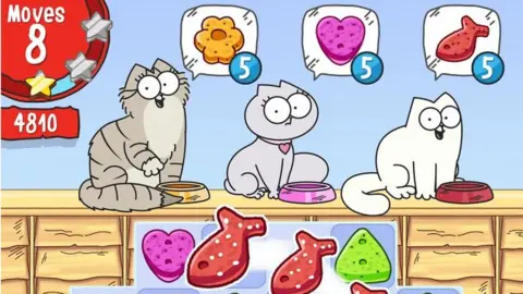 Simon's Cat game app showed adult bite advert