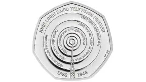 The Royal Mint/PA Media A new 50p coin commemorating the life and work of John Logie Baird