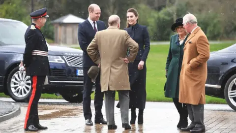 PA Media The Duke of Cambridge, the Duchess of Cambridge, the Duchess of Cornwall and the Prince of Wales at the Defence Medical Rehabilitation Centre