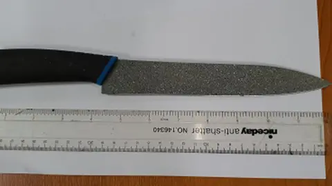 Police handout Knife used in attack