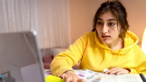 Getty Images A student at laptop