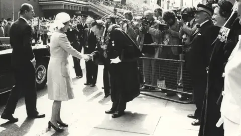 Lancashire County Council Red Rose Collections the Queen in Preston during her Silver Jubilee Tour in 1977