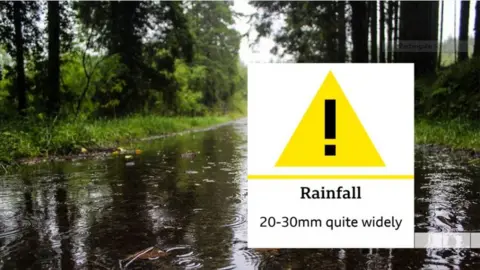 BBC Yellow weather warning for NI