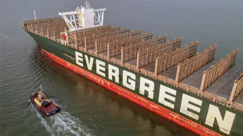 Jeff Welch Ever Given leaves Felixstowe