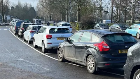 Richard Knights/BBC Cars queuing at Billing Aquadrome