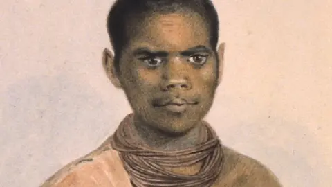 BRITISH MUSEUM A Thomas Bock portrait of Wortabowigee, a Tasmanian Aboriginal woman