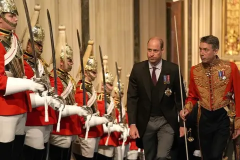 PA Media Prince William was among the senior royals attending the ceremony