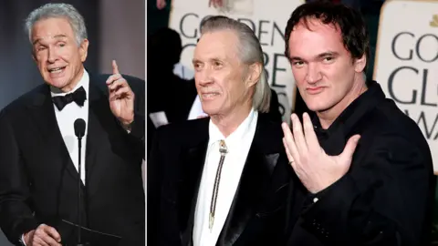 Getty Images Warren Beatty, David Carradine and Quentin Tarantino