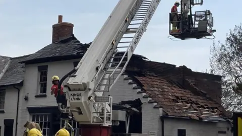 Jill Bennett/BBC Homes destroyed in Ashill, Norfolk