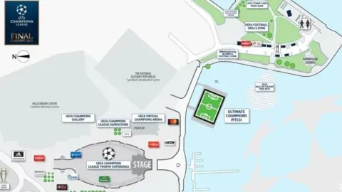 UEFA Map of the UEFA Champions League Festival map