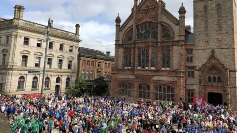 BBC crowd at Derry's guildhall