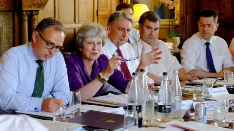 PA Theresa May and ministers discuss Brexit at Chequers
