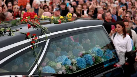 The funeral cortege of Sinéad O'Connor in Bray, Ireland, on 8 August 2023