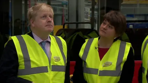 BBC Arlene Foster and Boris Johnson