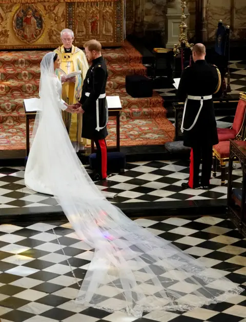 Reuters Meghan Markle in St George"s Chapel at Windsor Castle during her wedding to Prince Harry