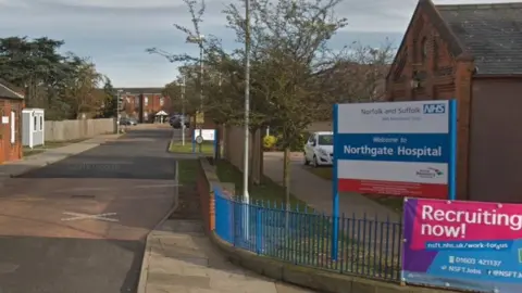 Google Entrance to Northgate Hospital in Great Yarmouth where an inquest was told falsifying records was 'standard procedure'