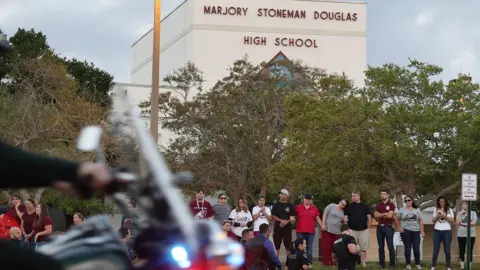 Getty Images Marjory Stoneman Douglas on the first day back after the shooting