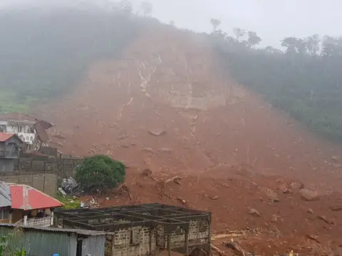 BBC A picture of the mudslide