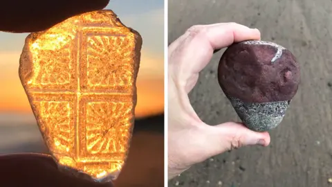 Dean Wilson Seaglass (L) and pebble (R)