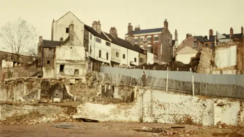 Picture Nottingham Broadmarsh area being demolished