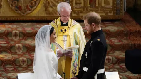 Getty Images Prince Harry and Meghan Markle exchange vows