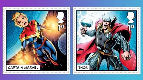 Marvel Captain Britain Portal Super Hero Stamp Postcard Royal Mail 