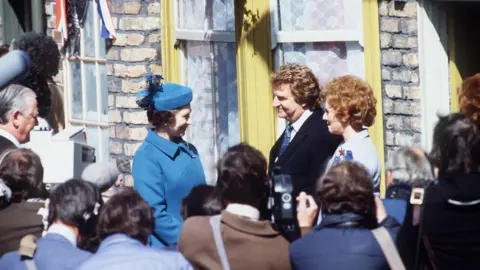 Getty Images Queen Elizabeth II visits the set of Coronation Street