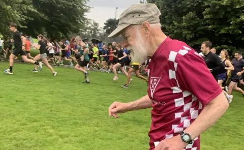 Mary Anderson Rodney Freeburn taking part in Norwich Parkrun