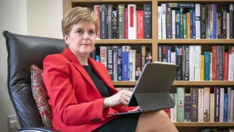 PA Media Sturgeon at home