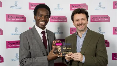 James Davies Kayo Chingonyi and Michael Sheen