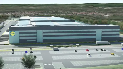 Lidl CGI of new planned distribution centre in North Lanarkshire