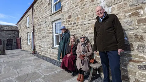 Team from Beamish at the rebuilt farm