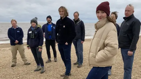 BBC Nature conservationists on Snettisham beach