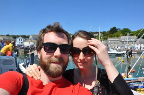 Ellie Finch Hulme and her husband Tom in Cornwall